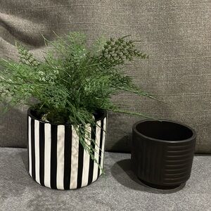 Black White Striped Ceramic Stiped Planter Set Target Playground Bull…